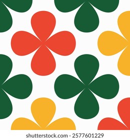 Xmas seamless vector flower pattern with festive geometric design. Modern aesthetic, perfect for Christmas backgrounds, wallpapers, and stylish prints