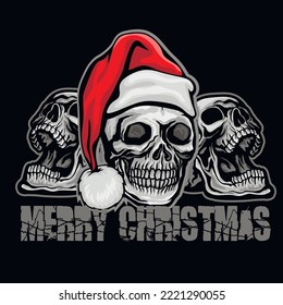 Xmas sign with skull, grunge vintage design t shirts