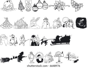 Xmas Silouettes-Vector