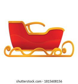 Xmas sleigh icon. Cartoon of xmas sleigh vector icon for web design isolated on white background
