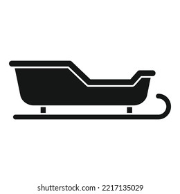 Xmas sleigh icon simple vector. Santa sled. Winter gift
