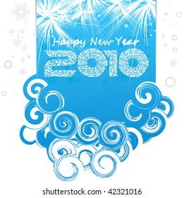 Xmas snow background with  new year 2010  in white background. Vector illustration
