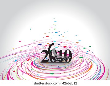 Xmas snow background with  new year 2010  in white background. Vector illustration