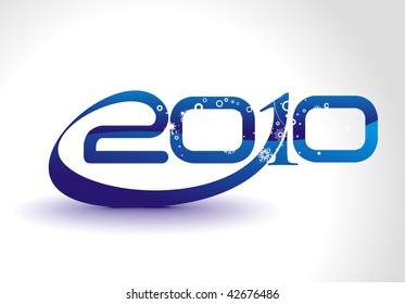 Xmas snow background with  new year 2010  in white background. Vector illustration