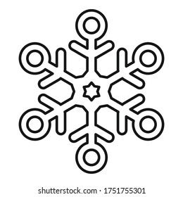 Xmas snowflake icon. Outline xmas snowflake vector icon for web design isolated on white background