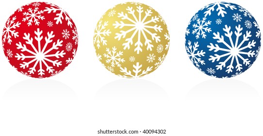 xmas snowflakes balls