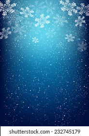 Xmas snowflakes on blue background