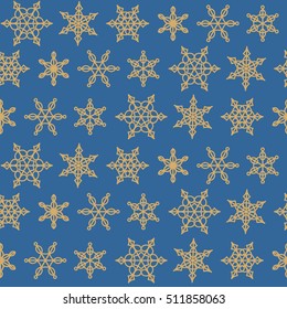 Xmas snowflakes ornament. Polygonal geometric abstract shapes pattern. Vector christmas and new year seamless background. 