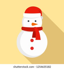 Xmas snowman icon. Flat illustration of xmas snowman vector icon for web design