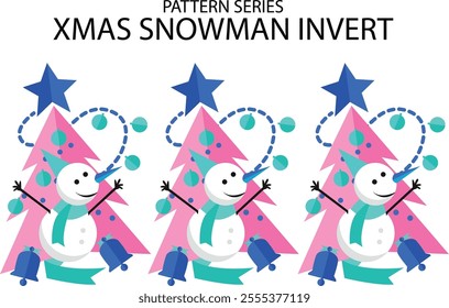 xmas snowman invert pattern simple design