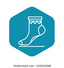 Xmas sock icon. Outline xmas sock vector icon for web design isolated on white background