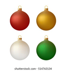 Xmas sphere and ball vector illustration. Christmas ball isolated on white background. Golden Jewish Star on a Christmas ball.