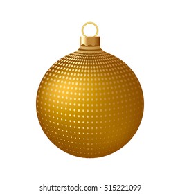 Xmas sphere and ball vector illustration. Christmas ball isolated on white background. Golden Jewish Star on a Christmas ball.
