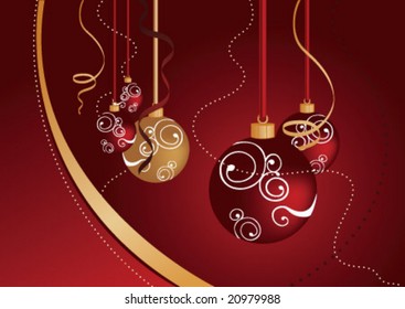 xmas sphere RED-GOLD
