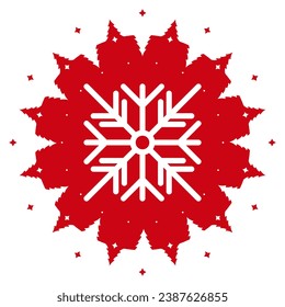 Xmas stamp design with Snowflake. Template for christmas handmade gifts. Vector illustration.
