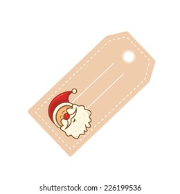 Xmas tag with picture of Santa Claus