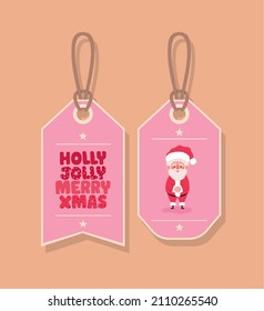 xmas tag and santa claus