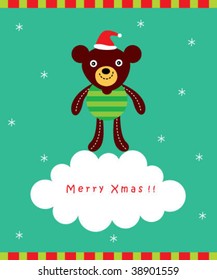 xmas teddy greeting