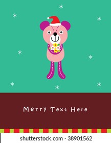 xmas teddy greeting