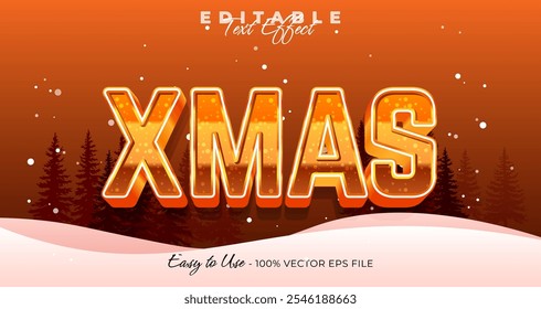 Xmas text effect, 3d christmas typography template graphic style