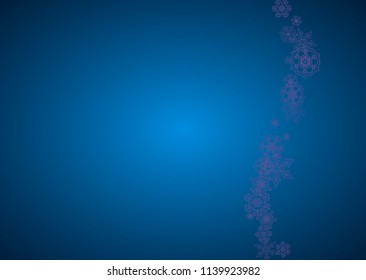 Xmas theme sale with ultraviolet snowflakes. Winter border for flyer, gift card, invitation, business offer and ad. Christmas trendy background. Holiday banner for xmas theme. New Year frosty backdrop