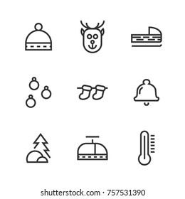 xmas thin line icon. christmass thin line icon