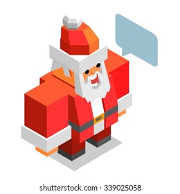 Navidad con Santa. vectorial isométrico