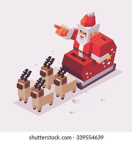 Navidad con Santa. vectorial isométrico