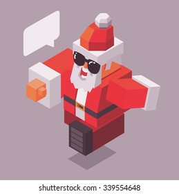 xmas time with Santa. vector isometric