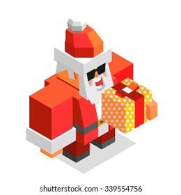 xmas time with Santa. vector isometric