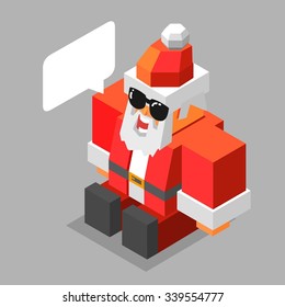 Navidad con Santa. isométrico vectorial