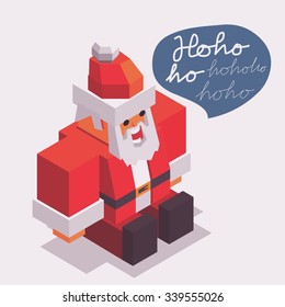 Navidad con Santa. isométrico vectorial