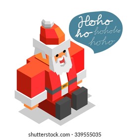 xmas time with Santa. vector isometric