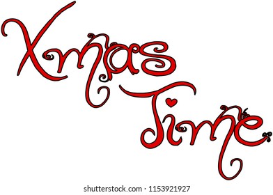 Xmas time text sign illustration on white illustration