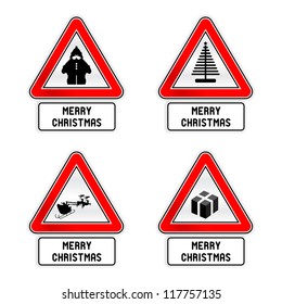 Xmas traffic sign set