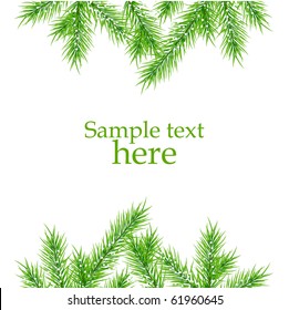xmas tree branches vector background