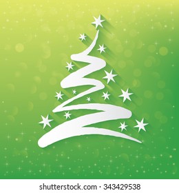 Xmas tree concept on green background,vector