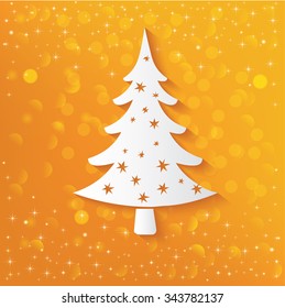 Xmas tree concept on yellow background,vector