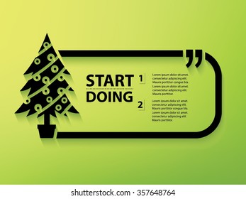 Xmas tree Design and text box,vector