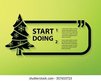 Xmas tree Design and text box,vector