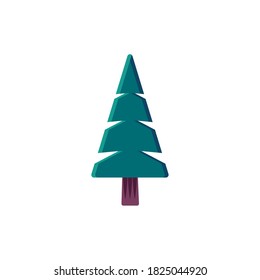 Xmas tree flat icon, vector sign, Christmas tree colorful pictogram isolated on white. Symbol, logo illustration. Flat style design