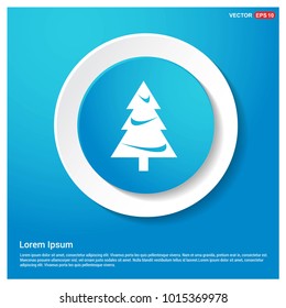 X-Mas Tree Icon Abstract Blue Web Sticker Button