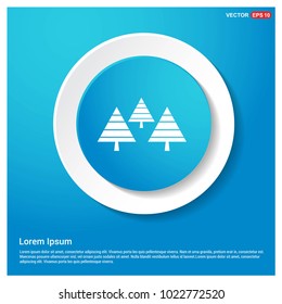 X-Mas Tree Icon Abstract Blue Web Sticker Button