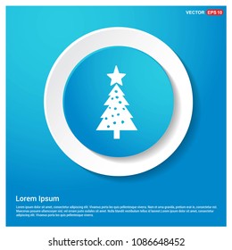 X-Mas Tree Icon Abstract Blue Web Sticker Button