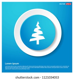 X-Mas Tree Icon Abstract Blue Web Sticker Button - Free vector icon