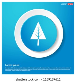 X-Mas Tree Icon Abstract Blue Web Sticker Button - Free vector icon