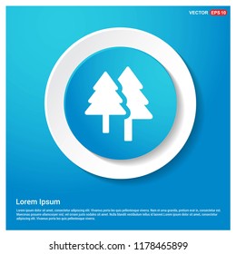 X-Mas Tree Icon Abstract Blue Web Sticker Button - Free vector icon