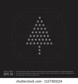 X-Mas Tree Icon - Black Creative Background - Free vector icon
