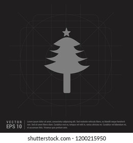 X-Mas Tree Icon - Black Creative Background - Free vector icon