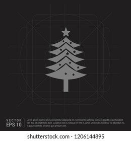X-Mas Tree Icon - Black Creative Background - Free vector icon